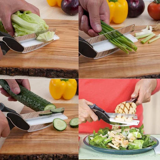 Clever Cutter 2 in 1 Food Chopper Multifunction Kitchen Clever Cutter  Vegetable Cutter, Replace Kitchen Knife and Cutting Board