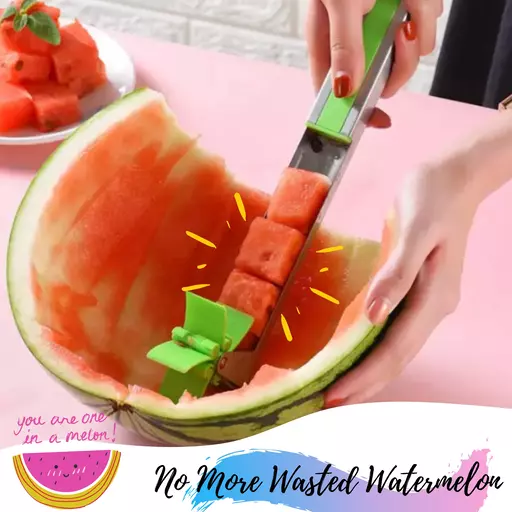 Watermelon Slicer Stainless Steel Watermelon Cubes Windmill Cutter