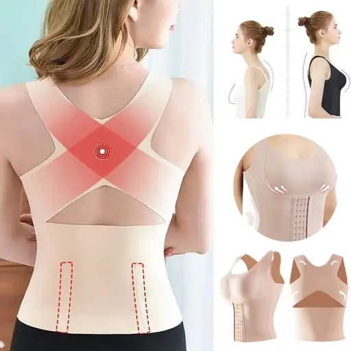 S-5XL Back Support Posture Corrector Bra for Women Breathable Underwear  Shapewear Sports Bras Tank Tops Corset (Color : White, Size : S/Small)