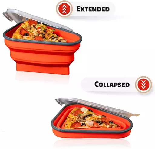 Reusable Silicone Leftover Pizza Storage Box Triangle Pizza Pack