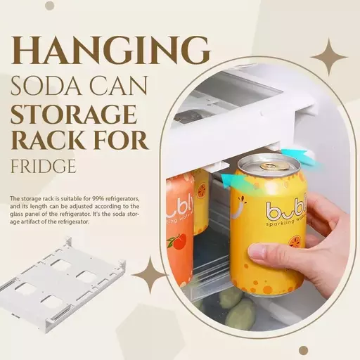 This is a soda can rack for your refrigerator. It is perfect for holding  your vegetable and soup cans in your …