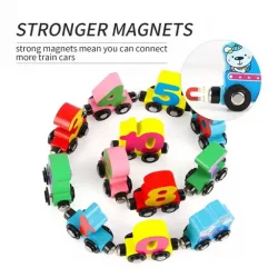 Numbers and Letters Magnetic Train Puzzle Wooden Toy Car