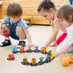 Numbers and Letters Magnetic Train Puzzle Wooden Toy Car