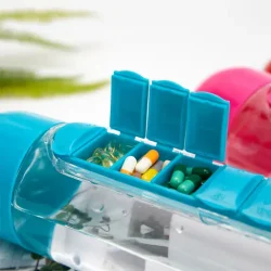 Vitamins Organizer Water Bottle Portable Pill Holder