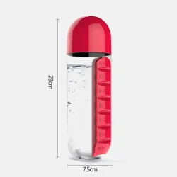 Vitamins Organizer Water Bottle Portable Pill Holder