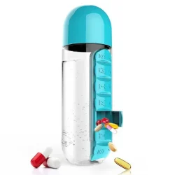 Vitamins Organizer Water Bottle Portable Pill Holder